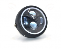 Фара на мотоцикл 5.75" LED черная матовая