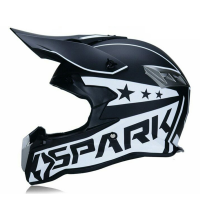 Мотошлем кроссовый Spark черно-белый матовый