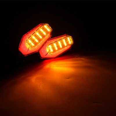 Поворотники LED с ДХО на мотоцикл черные